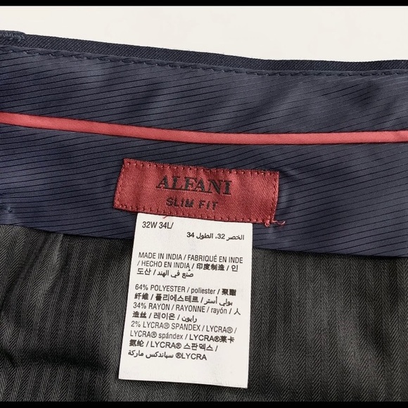Alfani Slim Fit Flat Traveler Dress Pants 32W/ 34L Navy Blue NWT. - Picture 7 of 10